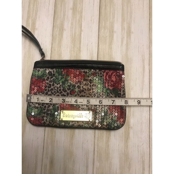 Betseyville Betsy Johnson Rose and Cheetah Print Sequins Wristlet - Picture 6 of 7